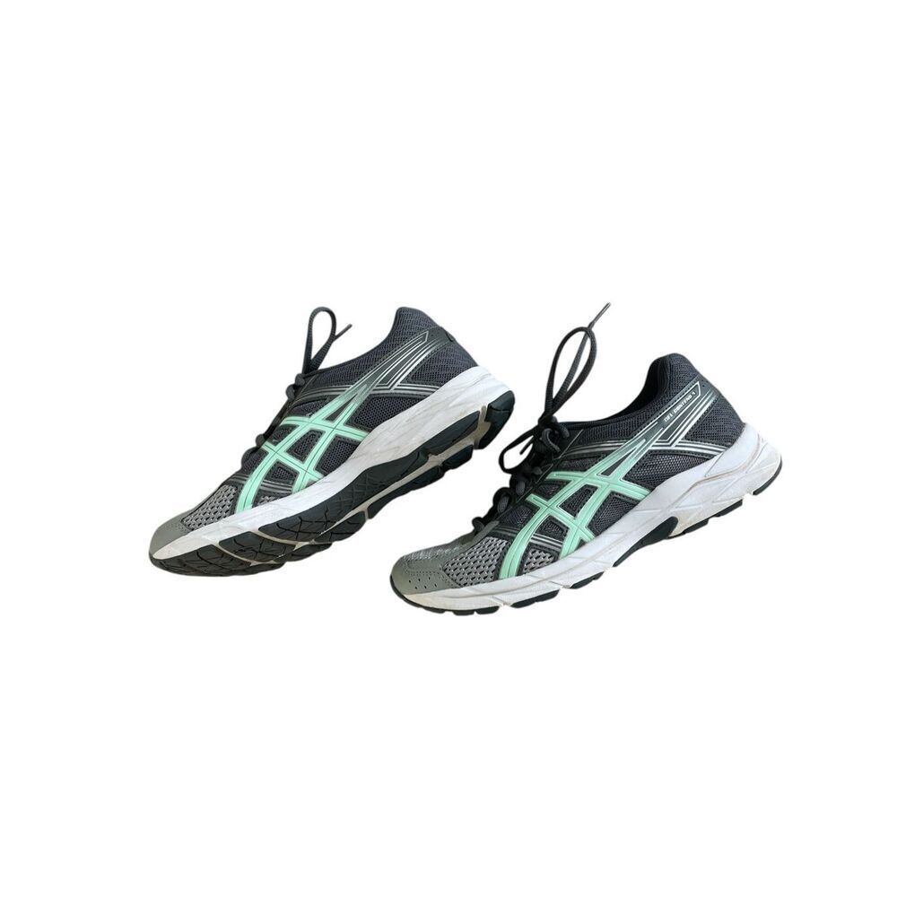 ASICS Gel Contend 4 Gray Mint Green Athletic Tennis Shoes Women’s Size 6.5 - Picture 2 of 6
